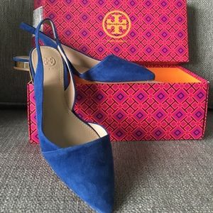 Tory Burch Suede Slingback Flats - New In Box